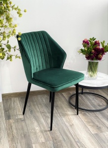 Стул СИЭТЛ -В (SEATTLE-V) ЗЕЛЕНЫЙ #19, велюр / черный каркас