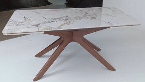 Стол EDER 160 GLOSS COLD JADE SOLID CERAMIC / Орех, ®DISAUR