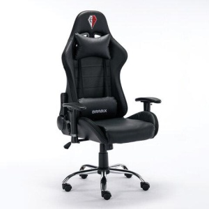 Кресло компьютерное BRABIX "Lumen GM-150 RGB", подсветка, две подушки, экокожа, черное, 532801