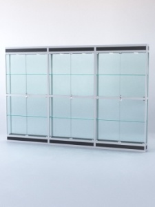 Витрина "ПРЯМОУГОЛЬНАЯ" №3-3м-200-2 (задняя стенка - стекло), Черный