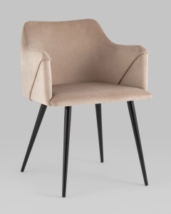 Стул с подлокотниками Джоэл велюр бежевый