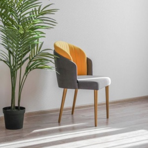 Полукресло Лилия, желто-голубой