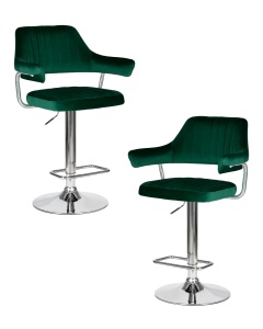 Набор 2 шт Стул барный DOBRIN CHARLY, зеленый велюр (MJ9-88)