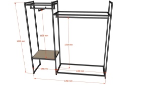 Стеллаж для одежды и аксессуаров КД-1709 в стиле Loft
