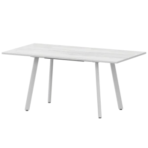 Стол раздвижной Альфа Обеденные столы в пластике Альфа 1100+300 R20 Фрост/Белый муар
