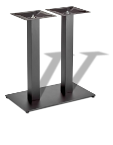 Подстолье усиленная модель двойное тяжелое из стали, черное, прямоугольное, артикул 4015