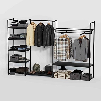 Стеллаж в стиле Loft КЧ-1708 для одежды