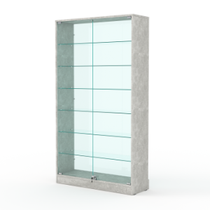 Витрина "АСТРА ХИТ ПРОДАЖ" №9 (с дверками, задняя стенка - стекло), Метрополитан Грей