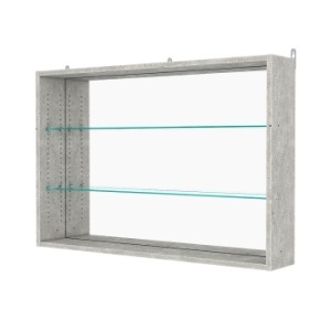 Витрина настенная с регулировочными полками №3-2Г-РЕГ с зеркалом, Метрополитан Грей