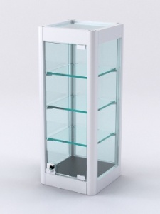 Витрина из профиля настольная "ВАЙБ" №6-3П-С-200 (задняя стенка Cтекло), Черный