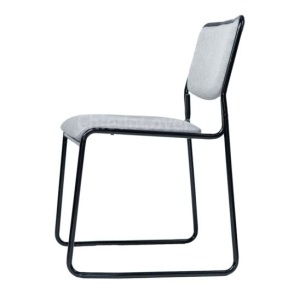 Стул Хэир, каркас черный, рогожка серая