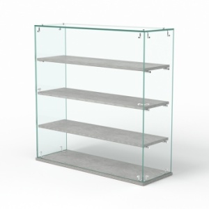 Витрина "СЛАДОСТЬ" №2А-О-П для выпечки настольная с прямыми полками без дверок ПДСП, Метрополитан Грей