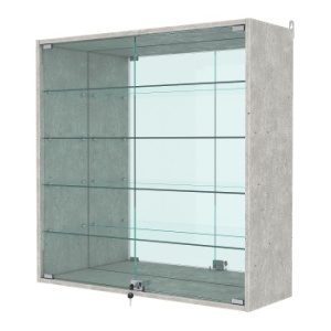 Витрина настенная №4-2АГ с зеркалом, Метрополитан Грей