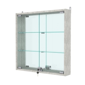 Витрина настенная №1-2АУ с зеркалом, Метрополитан Грей