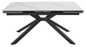 Стол ТАНГО 160 CALACATTA GOLD , керамика / Черный каркас,