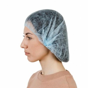 Шапочка "Шарлотта" голубая КОМПЛЕКТ 100 шт. спанбонд 10 г/м2, МЕДСЕРВИС, ш/к 81534