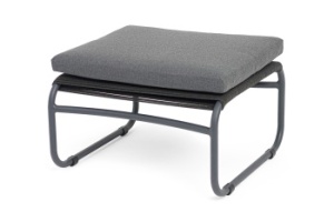 "Ането" пуф плетеный из роупа, каркас алюминий темно-серый (RAL7024) муар, роуп темно-серый круглыйцвет Темно-серый