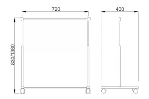 Вешалка для одежды Mix на колесах, розовый, металл