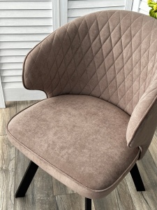 Стул СКАТ (SKAT) 360 град. поворот. цвет B5 Капучино, велюр / черный каркас