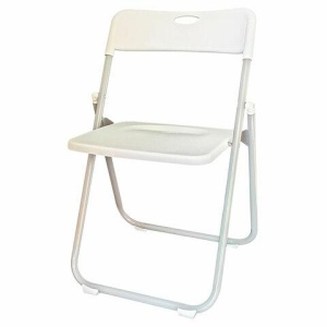 Стулья складные BRABIX "Golf Lite CF-017", КОМПЛЕКТ 4 шт., серебристый каркас, пластик, белый, 533035