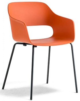 Кресло пластиковое Babila черный, оранжевый