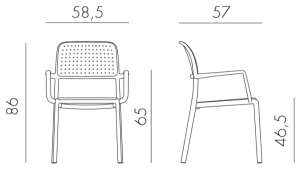 Кресло пластиковое Bora белый