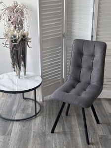 Стул ДАРЛИНГ 360 град. поворот. B28 Темно-серый, велюр / черный каркас,