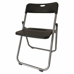 Стулья складные BRABIX "Golf Lite CF-017", КОМПЛЕКТ 4 шт., серебристый каркас, пластик, чёрный, 533034