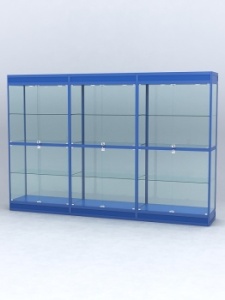 Витрина "АЛПРО" №3-3м-400-2 (задняя стенка - стекло), Синий