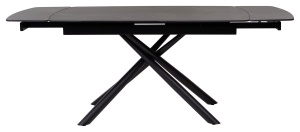 Стол РИВОЛИ (RIVOLI) 140 цвет ЧЕРНЫЙ МРАМОР (MATT BLACK MARBLE SOLID CERAMIC) / ЧЕРНЫЙ, ®DISAUR