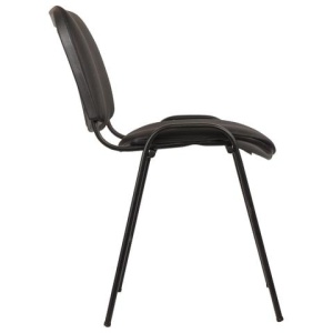 Стул для персонала и посетителей "ИЗО", черный каркас, кожзаменитель черный