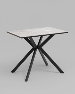 Стол Мармер мини нераскладной 90х60х75 см, столешница IT.MID.GRAY, подстолье металл черный