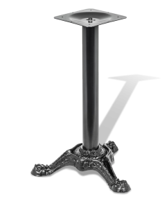 Подстолье черное из чугуна бистро на трех опорах для кафе, модель 4065