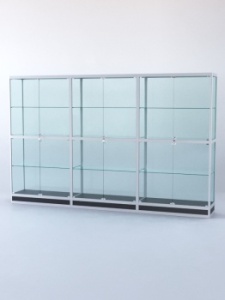 Витрина "ПРЯМОУГОЛЬНАЯ" №4-3м-400-2 (задняя стенка - стекло), Черный