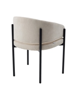 Стул НИКОЛЬ цвет REEF 01 Молочный, ткань/ черный каркас