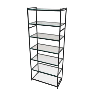 Стеллаж в стиле LOFT AС2290-21-Ч со стеклом 220х90х45