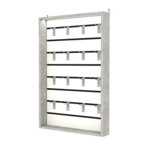 Витрина настенная №2-2ВУ с экономпанелью, без полок, с подсветкой, Метрополитан Грей