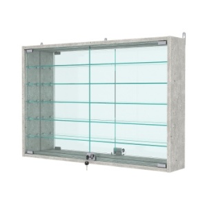 Витрина настенная №3-6А с зеркалом, Метрополитан Грей