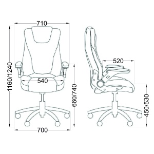 Кресло поворотное Aurora, серый, ткань