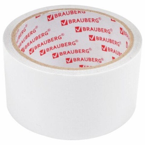 Клейкая двухсторонняя лента 50 мм х 8 м, ТОНКАЯ ОСНОВА полипропилен, 90 микрон, BRAUBERG, 600481