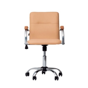 Кресло Самба лифт, экокожа Galaxy Cream, каркас хром