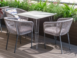 "Руссо" обеденный стол из HPL квадратный 90х90см