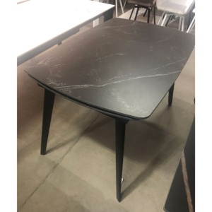 Стол ELIOT 120 MATT BLACK MARBLE SINTERED STONE/ BLACK
