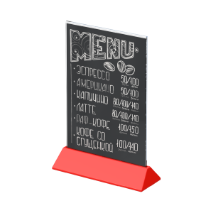 Основание подставки под меню COLOR MENU BASE A5, цвет красный