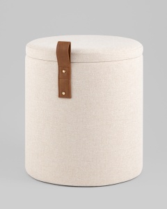 Пуф с ящиком Эркки рогожка S белый