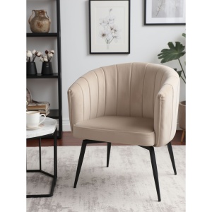 Кресло MELON, поворотное, бежевый велюр/черный