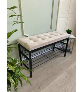 Банкетка Сканди-96-2 (бежевый/черный)