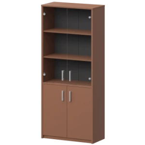 Шкаф комбинированный с прозрачным стеклом Арго А-310/А-стл310пр Терракота