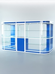 Павильон торговый из профиля пристенный №11в, Делфт голубой U525 ST9 + Белый