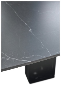 Стол БАЛД (BALDE) 140 см - 200 см раскладной, цвет MATT BLACK MARBLE SOLID CERAMIC / ЧЕРНЫЙ